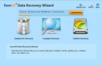 واجهة عمل EasUS Data Recovery