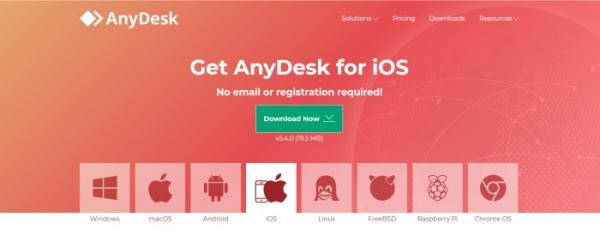 صفحة تحميل Anydesk